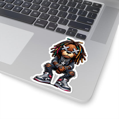 ColorFlow | Multicolor Dread Bear Vinyl Sticker | Urban Streetwear Gamer Sticker | Waterproof Glossy or Matte