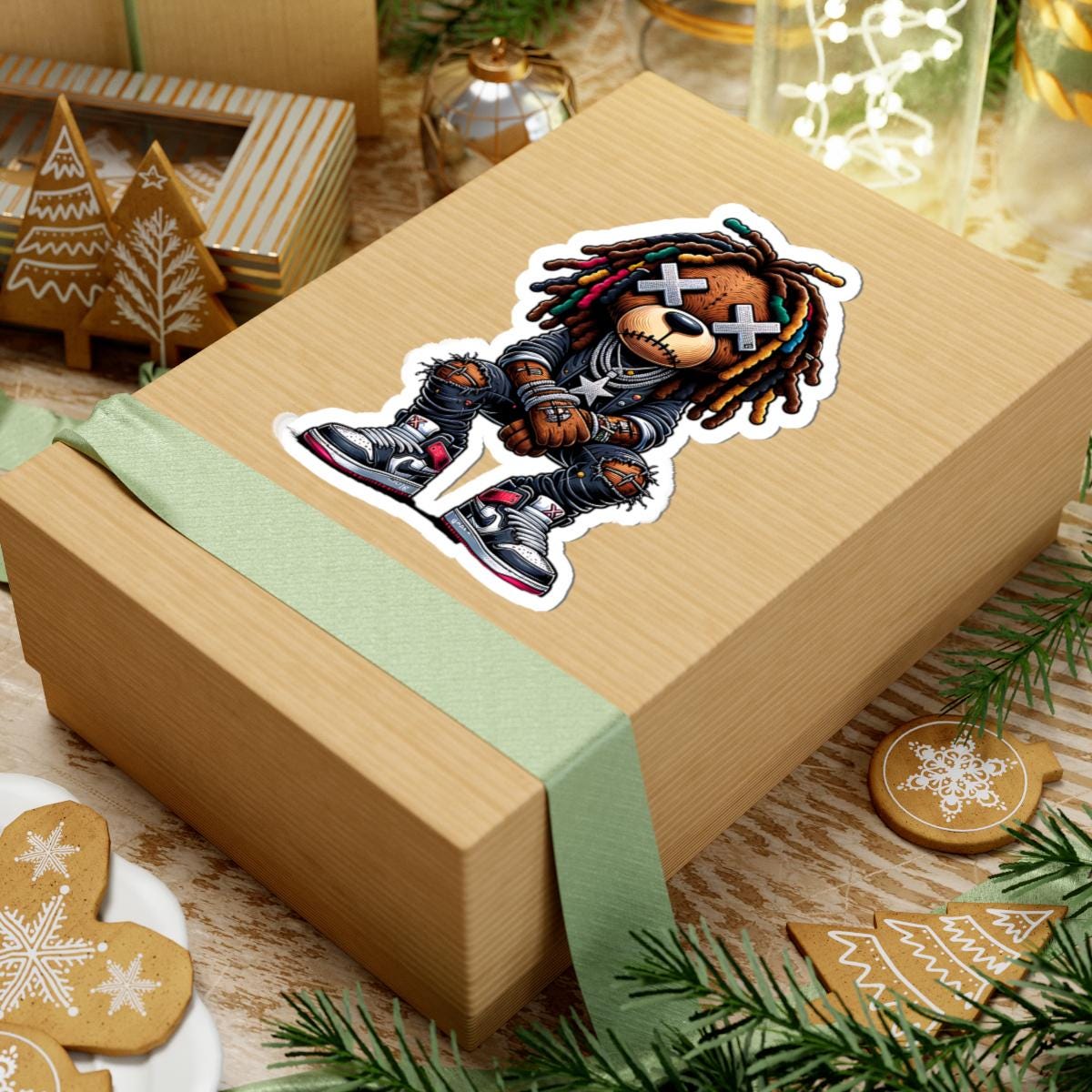 ColorFlow | Multicolor Dread Bear Vinyl Sticker | Urban Streetwear Gamer Sticker | Waterproof Glossy or Matte