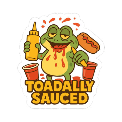 ColorFlow | Toadally Sauced Funny Frog Sticker | BBQ Party Hot Dog Vinyl Decal | Waterproof Frog Lovers Outdoor Sticker