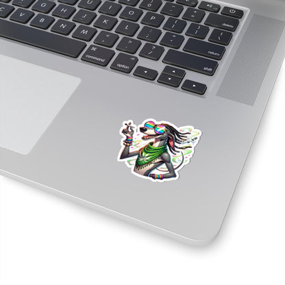 ColorFlow Rasta Greyhound Glossy Vinyl Sticker | Kiss Cut or Die Cut | Waterproof Weed Dog Reggae Art Decal for Laptops Cars Bottles