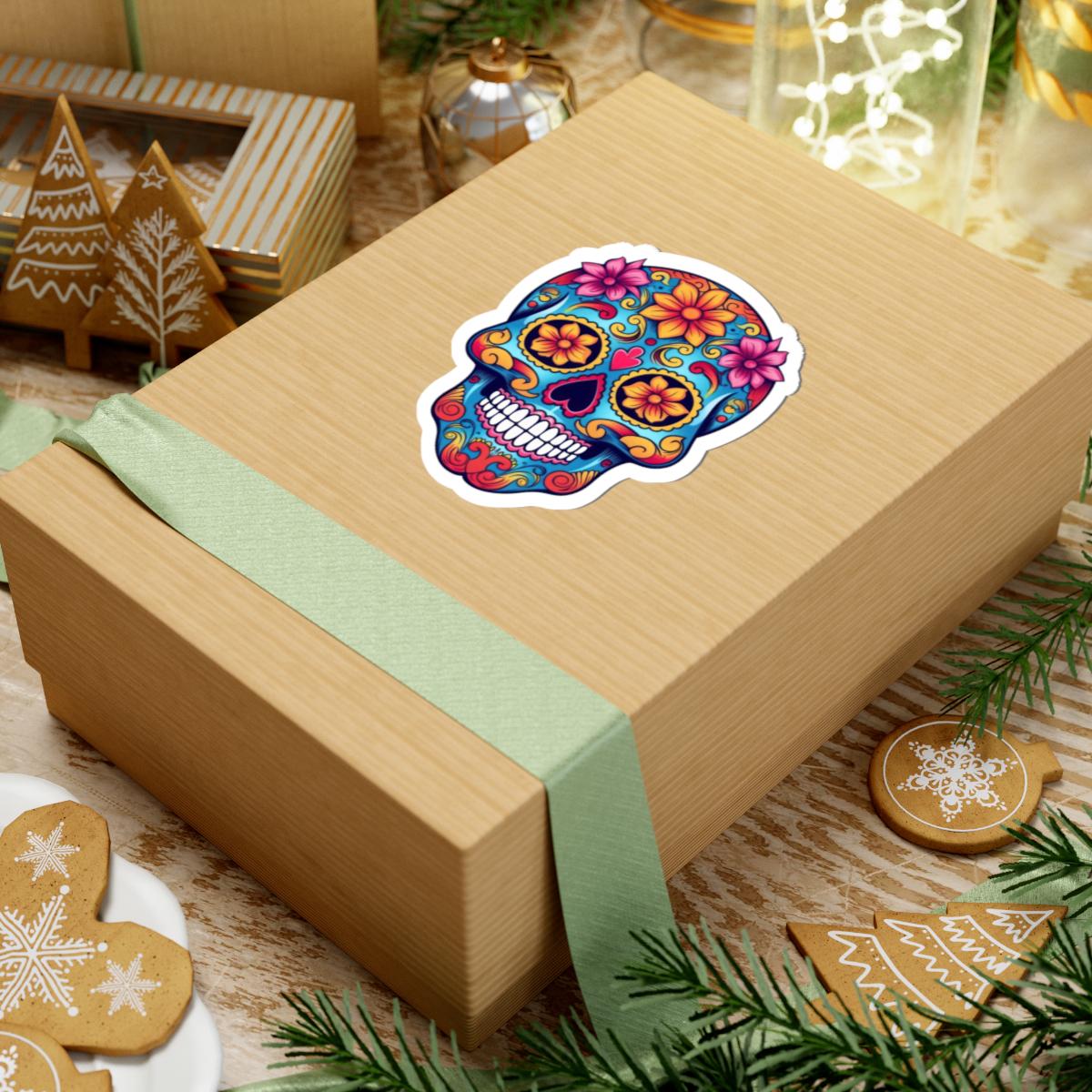 ColorFlow Sugar Skull Sticker | Waterproof Floral Calavera Decal