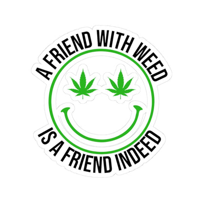 ColorFlow | Funny Weed Smiley Face Sticker Waterproof Stoner Vinyl Decal with Cannabis Eyes for Laptop Water Bottle or 420 Gift Idea