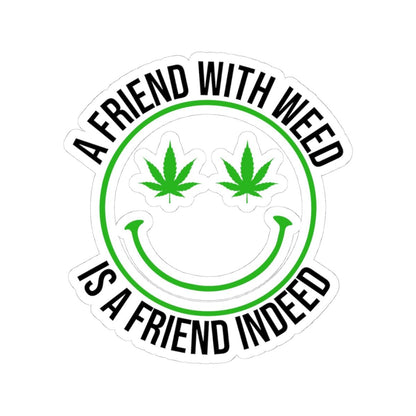 ColorFlow | Funny Weed Smiley Face Sticker Waterproof Stoner Vinyl Decal with Cannabis Eyes for Laptop Water Bottle or 420 Gift Idea