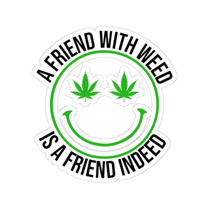 ColorFlow | Funny Weed Smiley Face Sticker Waterproof Stoner Vinyl Decal with Cannabis Eyes for Laptop Water Bottle or 420 Gift Idea