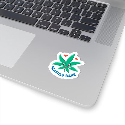 ColorFlow | Frashly Bake Cute Weed Sticker | Funny Kawaii Cannabis Leaf Decal | 420 Humor Vinyl Sticker for Laptops & Journals
