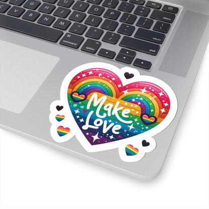 Rainbow Heart Sticker | LGBTQ+ Pride, Sparkle, Make Love Decal