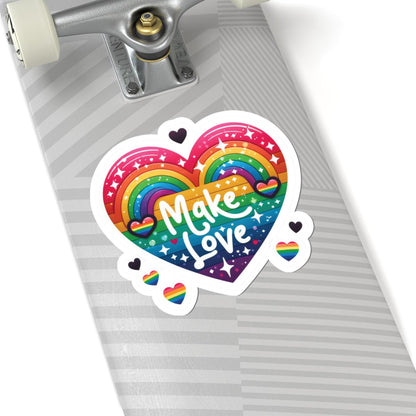 Rainbow Heart Sticker | LGBTQ+ Pride, Sparkle, Make Love Decal