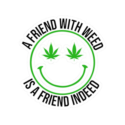 ColorFlow | Funny Weed Smiley Face Sticker Waterproof Stoner Vinyl Decal with Cannabis Eyes for Laptop Water Bottle or 420 Gift Idea