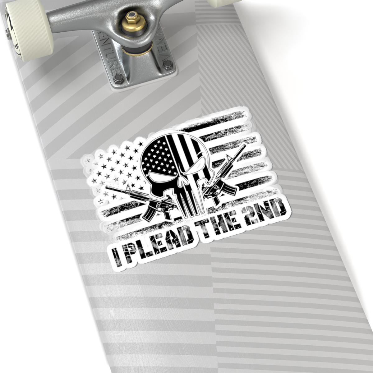 ColorFlow | I Plead The 2nd Sticker Skull Flag Patriotic Gun Rights Decal USA Tactical Design