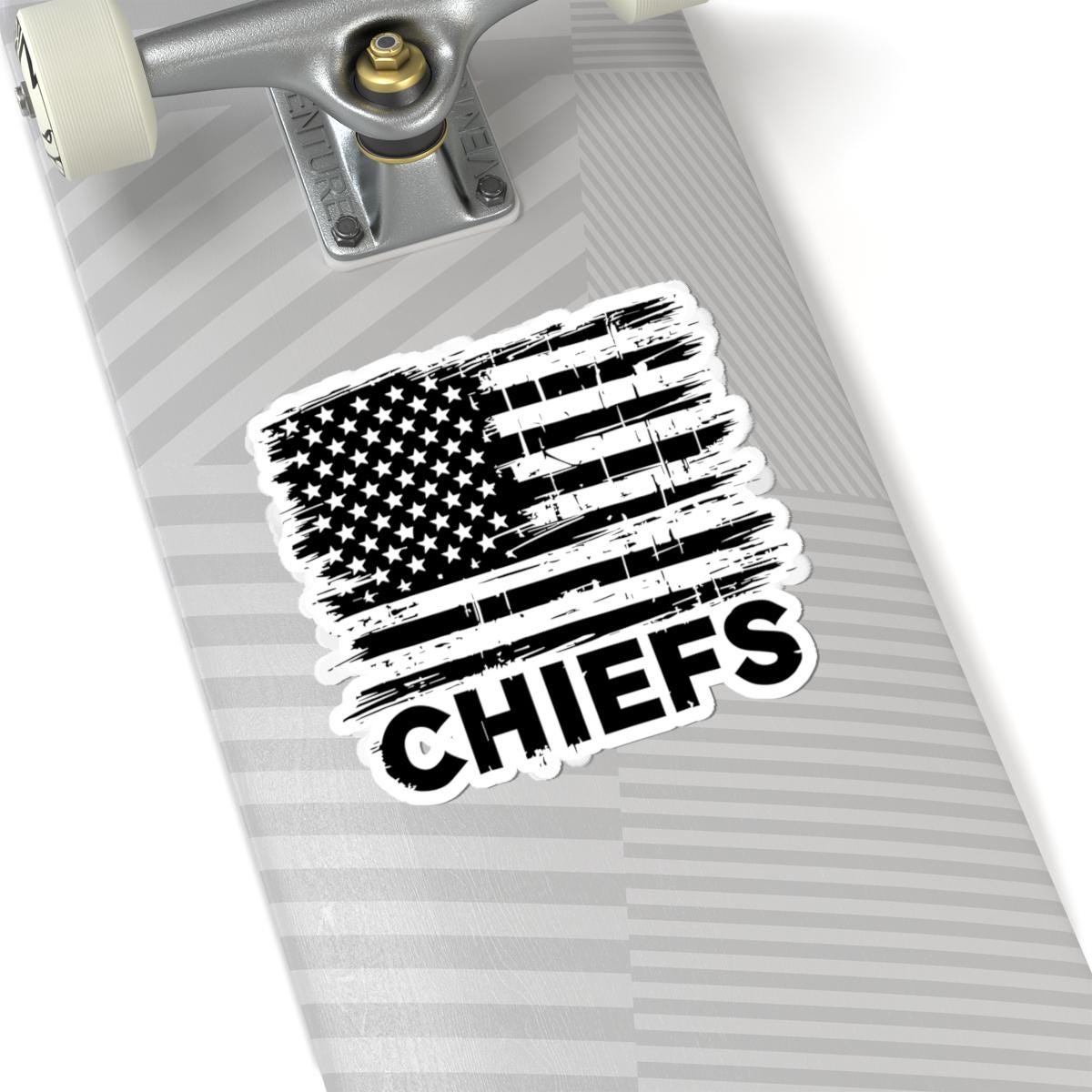 ColorFlow Chiefs Distressed Flag Sticker | Waterproof Vinyl Decal, Team Pride