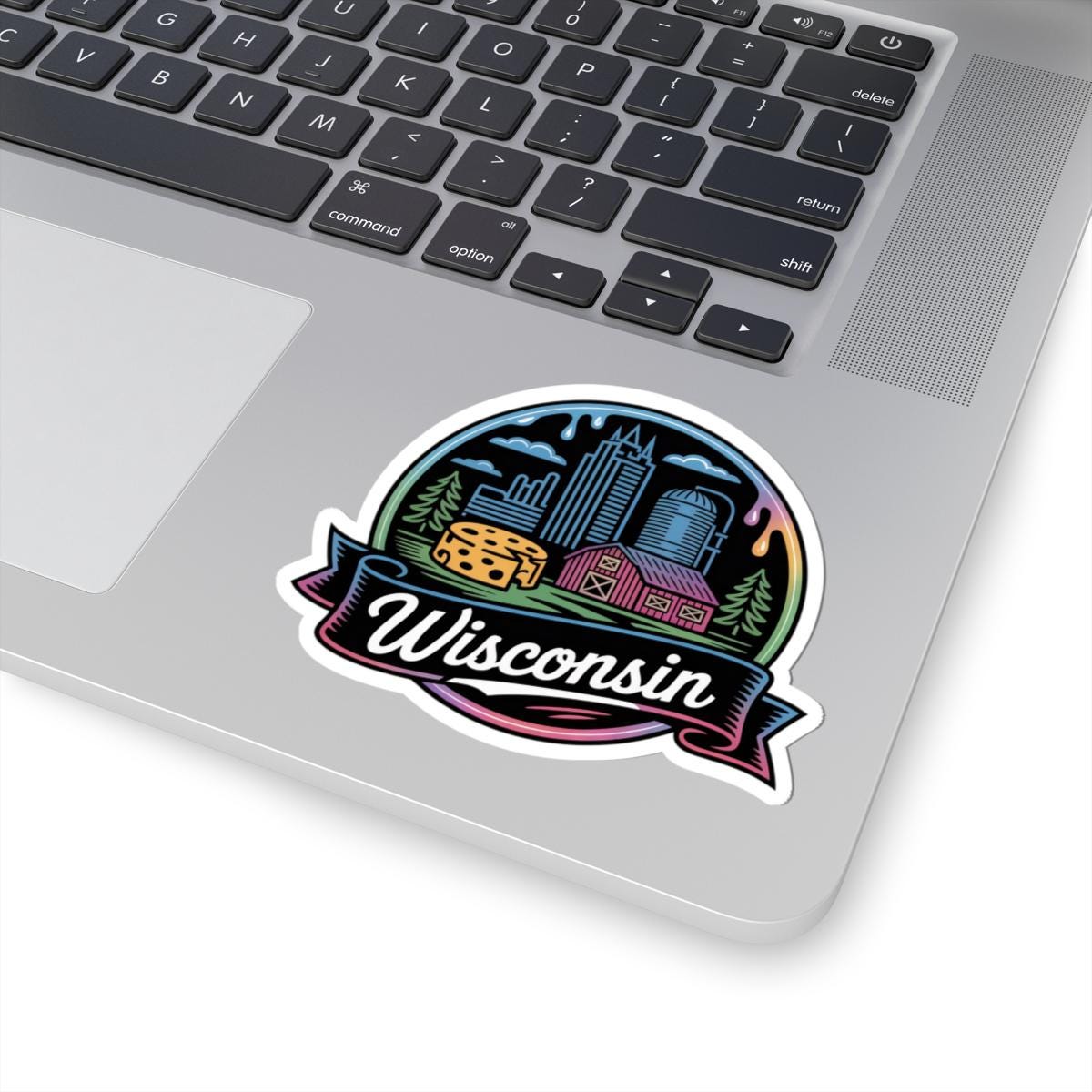 ColorFlow | Wisconsin Barn Cheese Skyline Vinyl Sticker | Dairyland Scenic Travel Art Decal