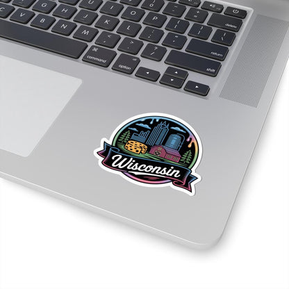 ColorFlow | Wisconsin Barn Cheese Skyline Vinyl Sticker | Dairyland Scenic Travel Art Decal