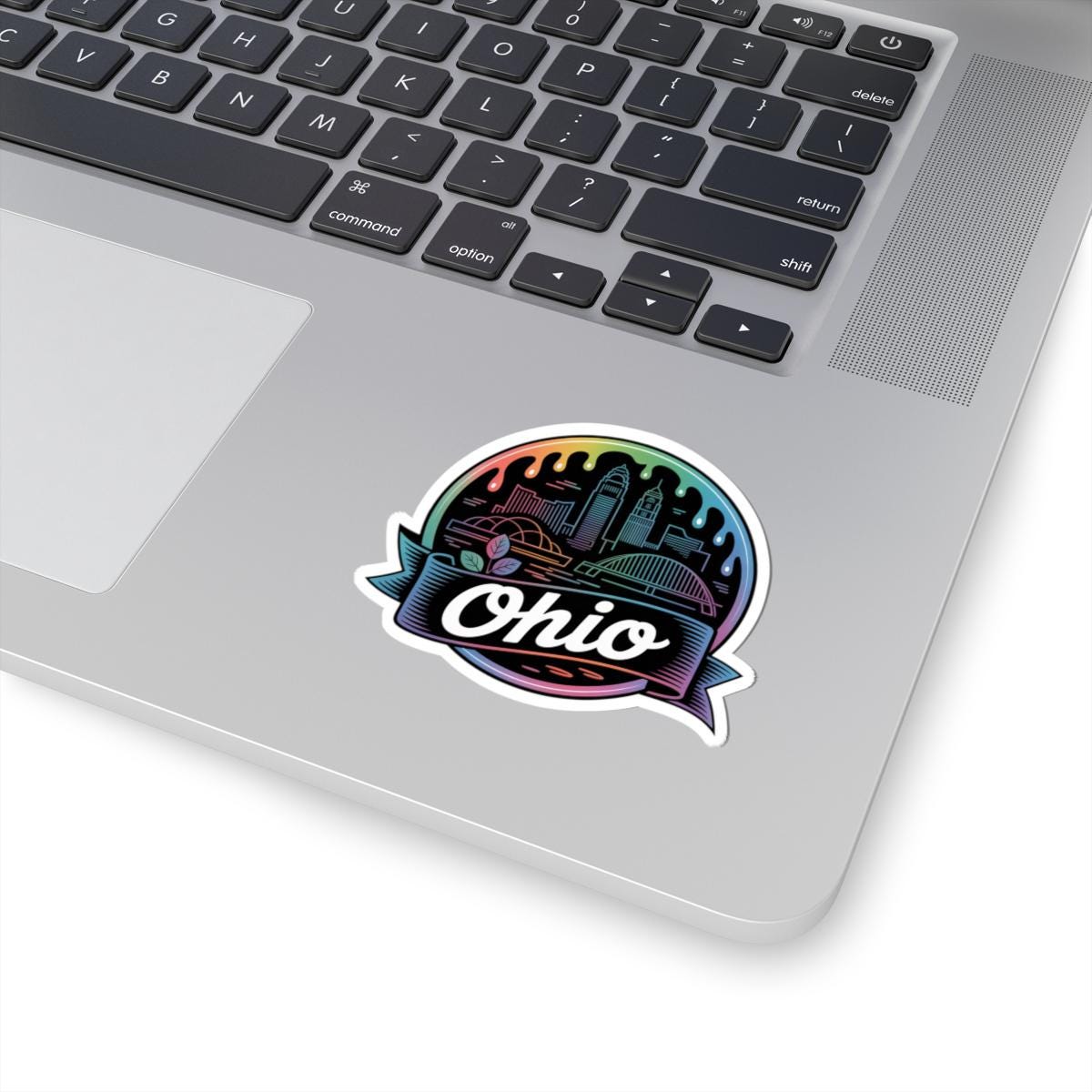 ColorFlow | Ohio City Skyline Riverfront Vinyl Sticker | Buckeye State Urban Travel Art Decal