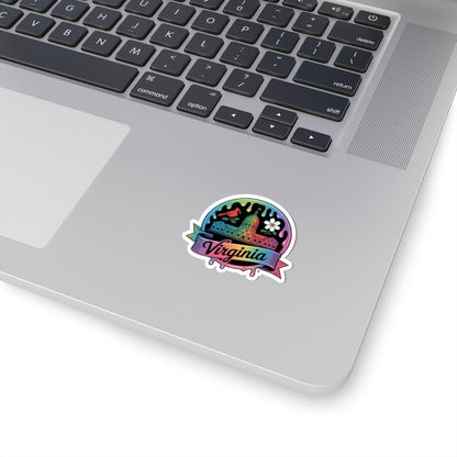 ColorFlow | Virginia Cardinal Capitol Rainbow Vinyl Sticker | Historic Richmond Landmark Art Decal