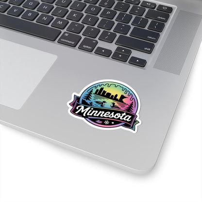 ColorFlow | Minnesota Lake Loon Skyline Vinyl Sticker | North Star State Scenic Travel Art Decal
