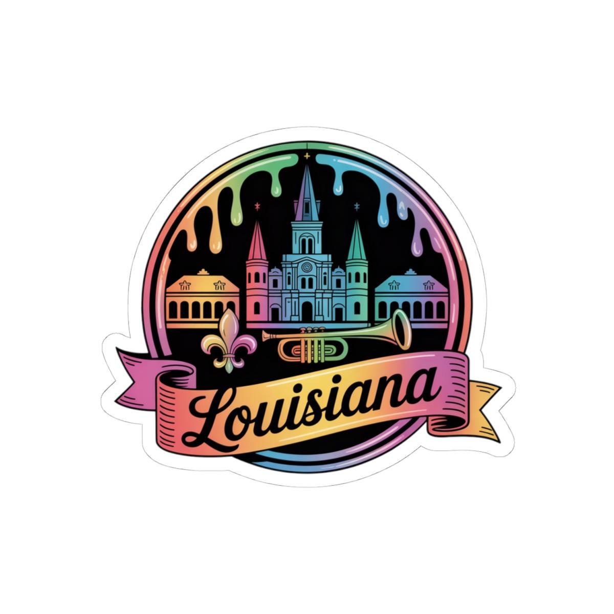 ColorFlow | Louisiana French Quarter Jazz Vinyl Sticker | NOLA Skyline Travel Art Decal