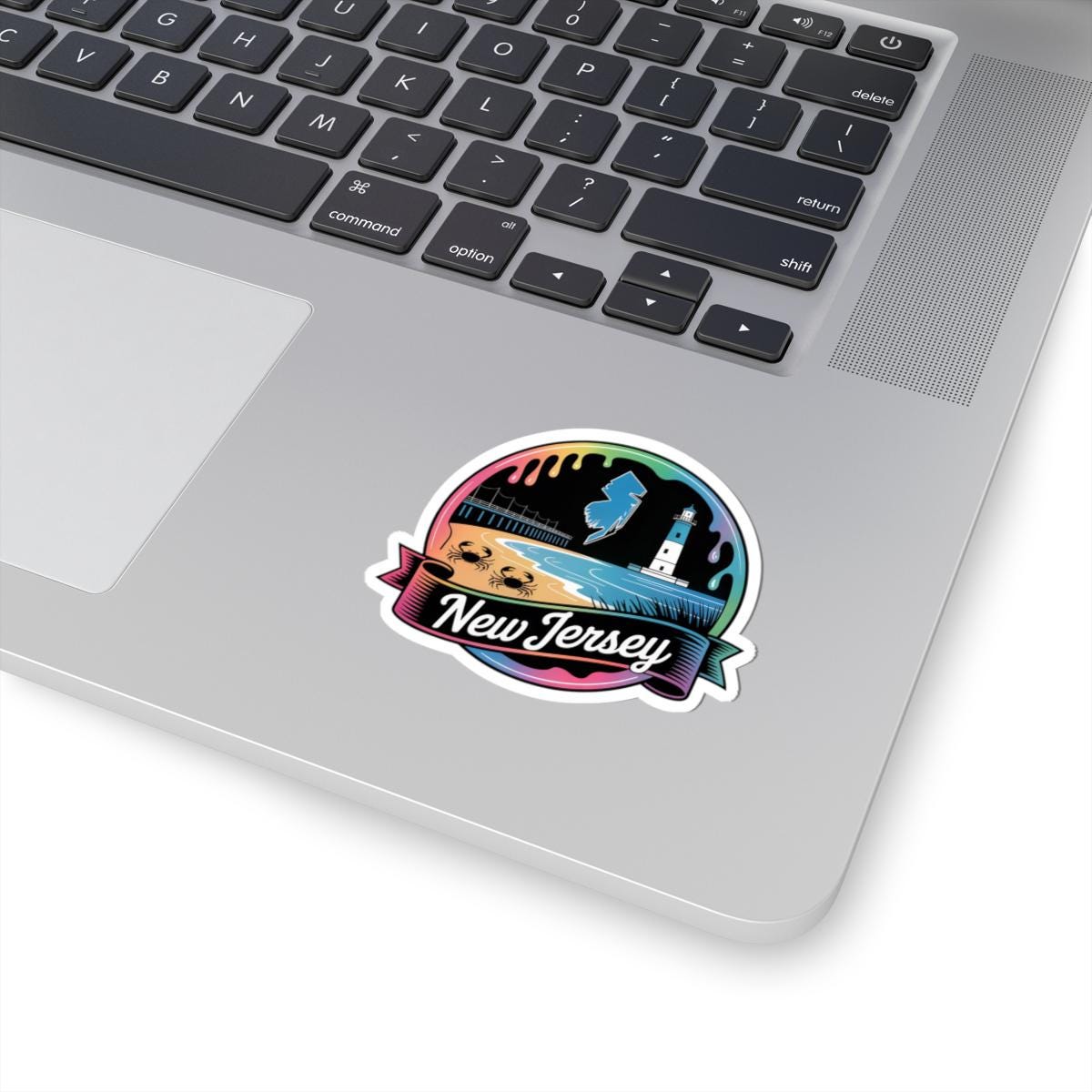ColorFlow | New Jersey Lighthouse Beach Vinyl Sticker | Garden State Coastal Travel Art Decal