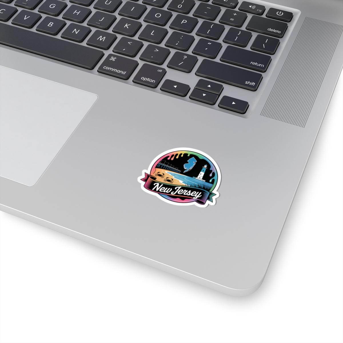 ColorFlow | New Jersey Lighthouse Beach Vinyl Sticker | Garden State Coastal Travel Art Decal