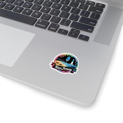 ColorFlow | New Jersey Lighthouse Beach Vinyl Sticker | Garden State Coastal Travel Art Decal