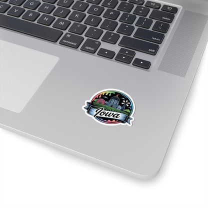 ColorFlow | Iowa Capitol Barn Farmland Vinyl Sticker | Heartland Prairie Scenic Travel Art Decal
