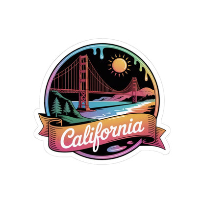 ColorFlow | California Golden Gate Sunset Vinyl Sticker | West Coast Coastal Travel Art Decal