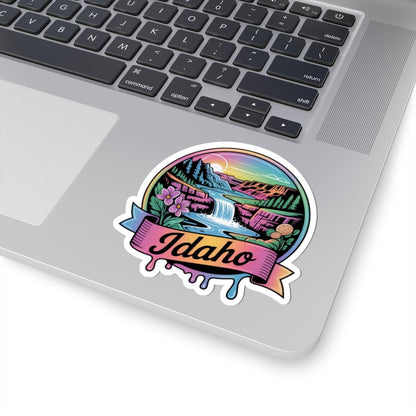 ColorFlow | Idaho Waterfall Mountain Scenic Vinyl Sticker | Pacific Northwest Nature Travel Decal