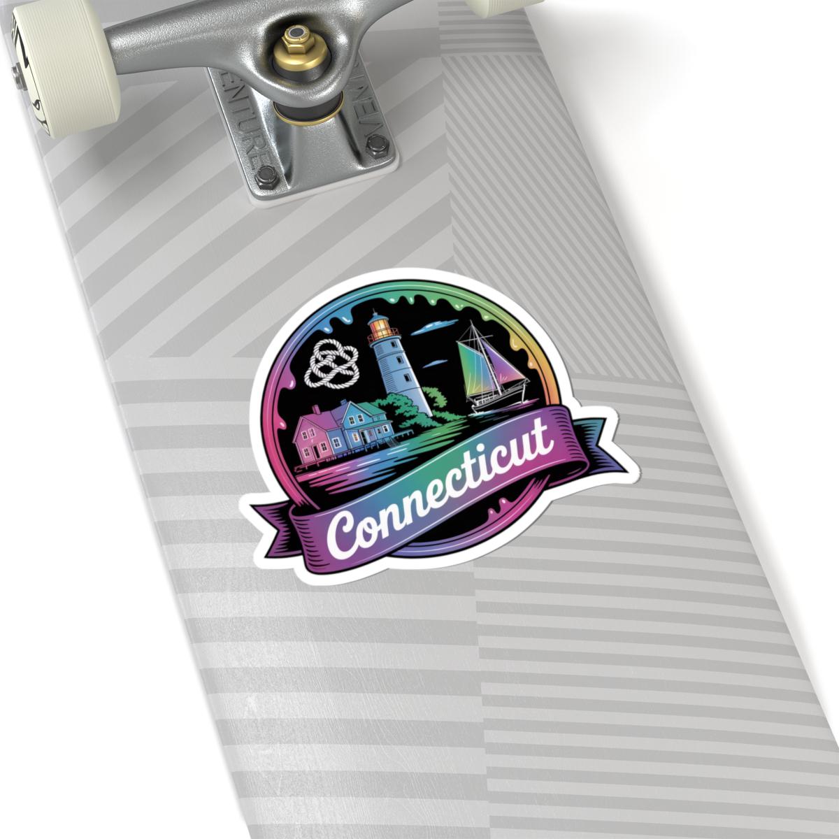 ColorFlow | Connecticut Lighthouse Coastal Charm Vinyl Sticker | New England Nautical Travel Art Decal