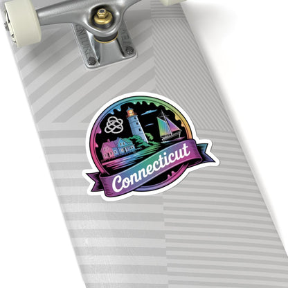 ColorFlow | Connecticut Lighthouse Coastal Charm Vinyl Sticker | New England Nautical Travel Art Decal