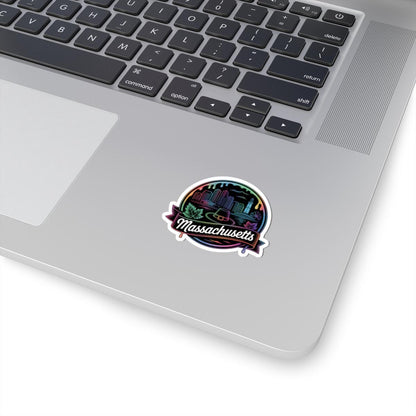 ColorFlow | Massachusetts Boston Skyline Harbor Vinyl Sticker | New England City Travel Art Decal