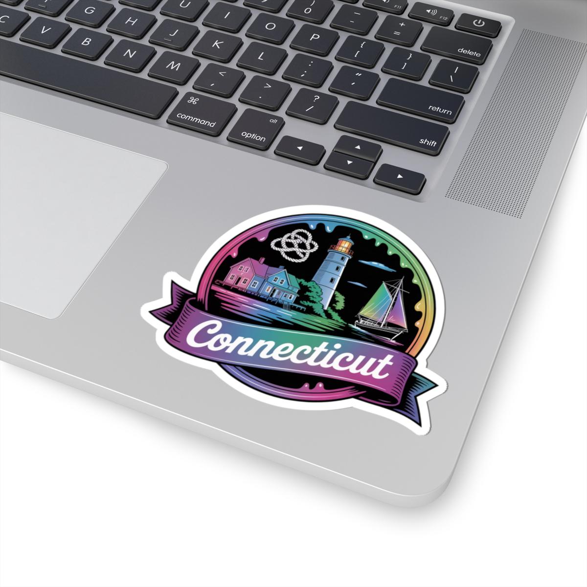 ColorFlow | Connecticut Lighthouse Coastal Charm Vinyl Sticker | New England Nautical Travel Art Decal