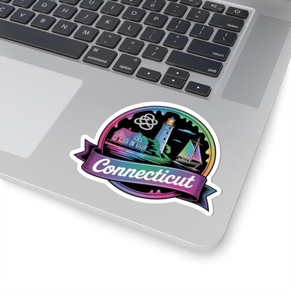 ColorFlow | Connecticut Lighthouse Coastal Charm Vinyl Sticker | New England Nautical Travel Art Decal