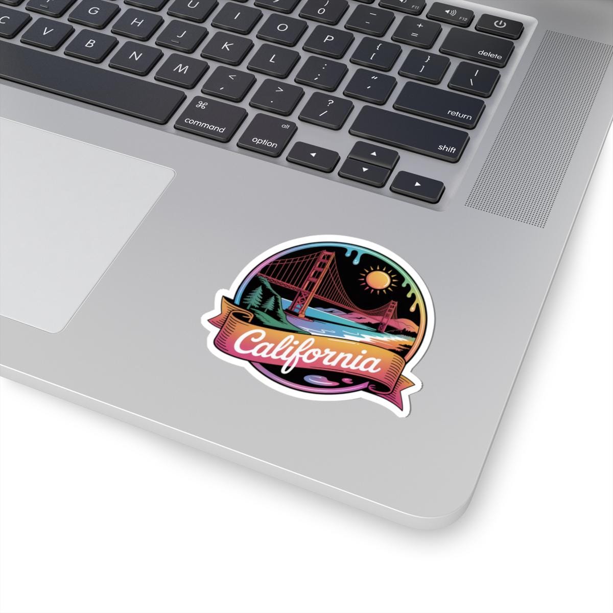 ColorFlow | California Golden Gate Sunset Vinyl Sticker | West Coast Coastal Travel Art Decal