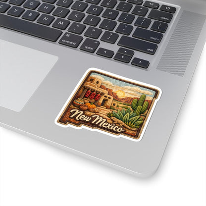 ColorFlow | New Mexico Desert Traditions Vinyl Sticker | Adobe Pueblo Sunrise and Southwest Canyon Art
