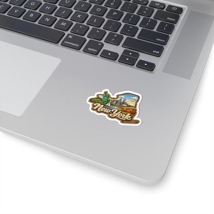 New York Skyline Sticker | Liberty Harbor Scenic Art Vinyl Decal