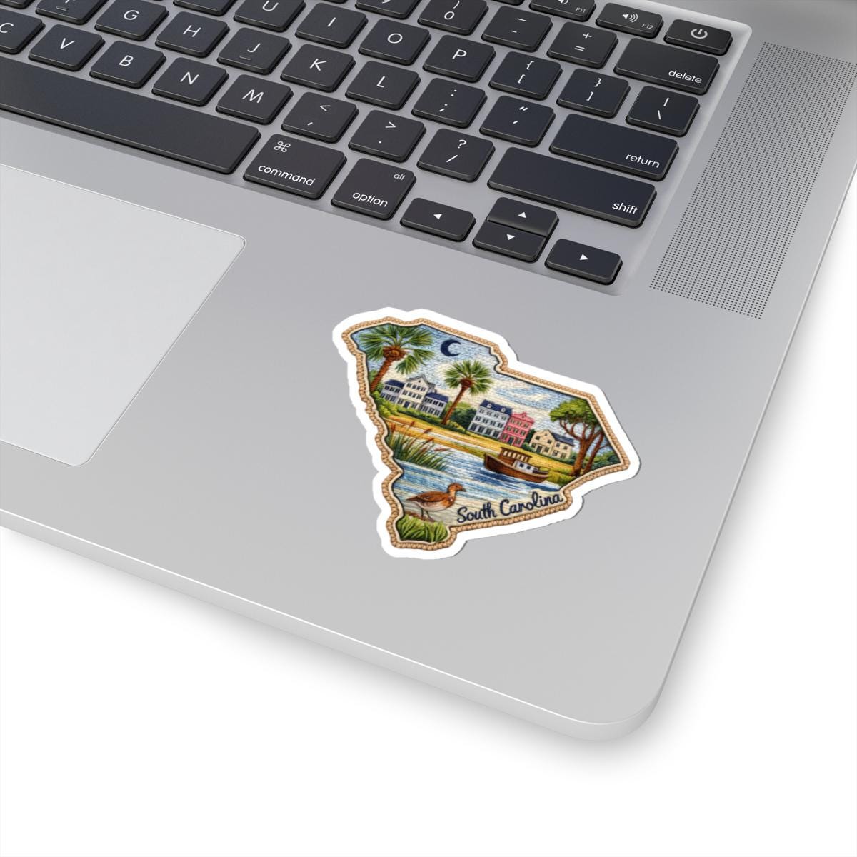 ColorFlow | South Carolina Lowcountry Scene Vinyl Sticker | Coastal Homes Palms and Marshland Artwork