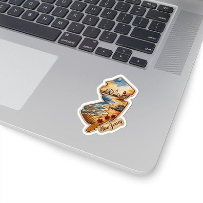 ColorFlow | New Jersey Coastal Story Vinyl Sticker | Boardwalk Lighthouse Shoreline Art Design