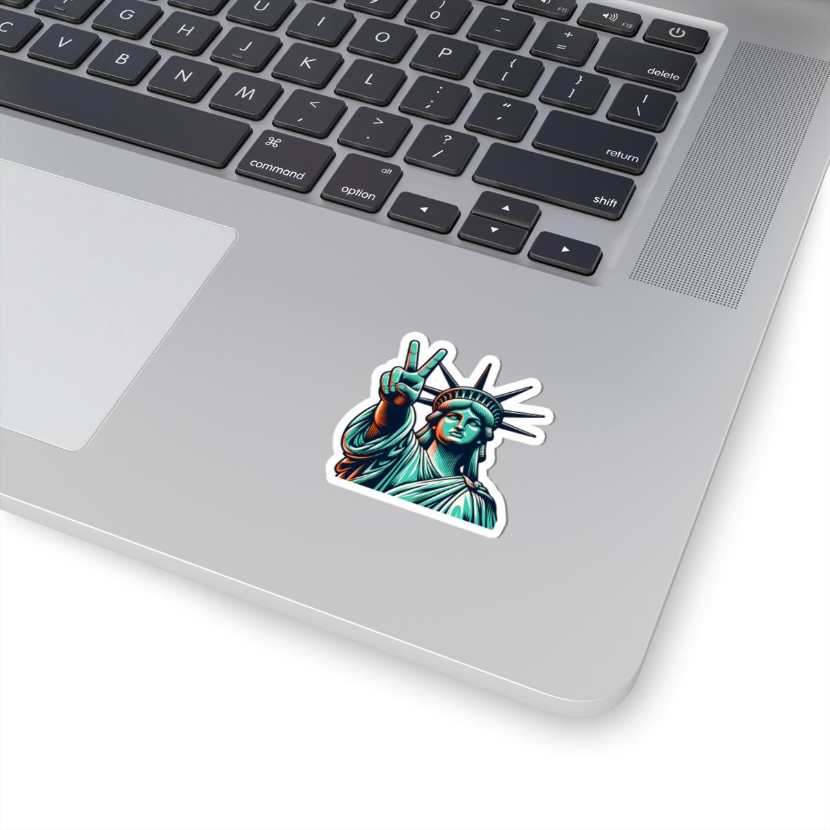 ColorFlow | Statue of Liberty Peace Vinyl Sticker for Water Bottles Laptops Cars | NYC Freedom Art Waterproof Decal