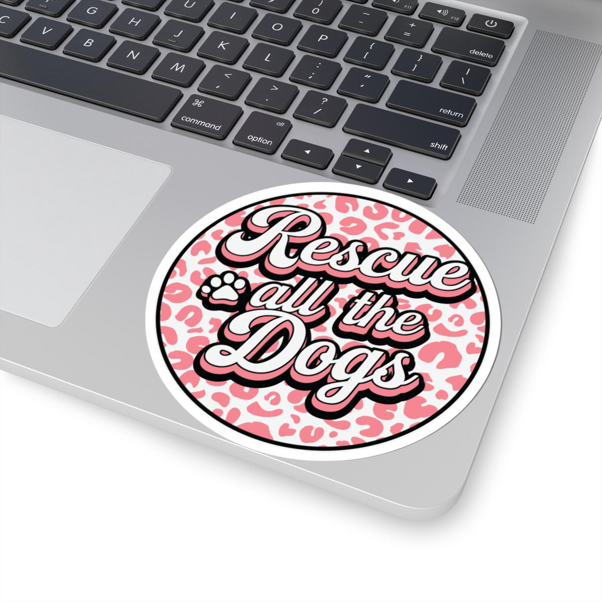 ColorFlow | Rescue All the Dogs Vinyl Sticker | Cute Animal Rescue Sticker | Waterproof Art Decal | Sticker Pack | Dog Lover Gift