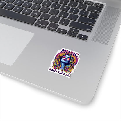 ColorFlow | Music Moves the Soul Vinyl Sticker | Artistic Waterproof Decal for Laptops Water Bottles Journals and More