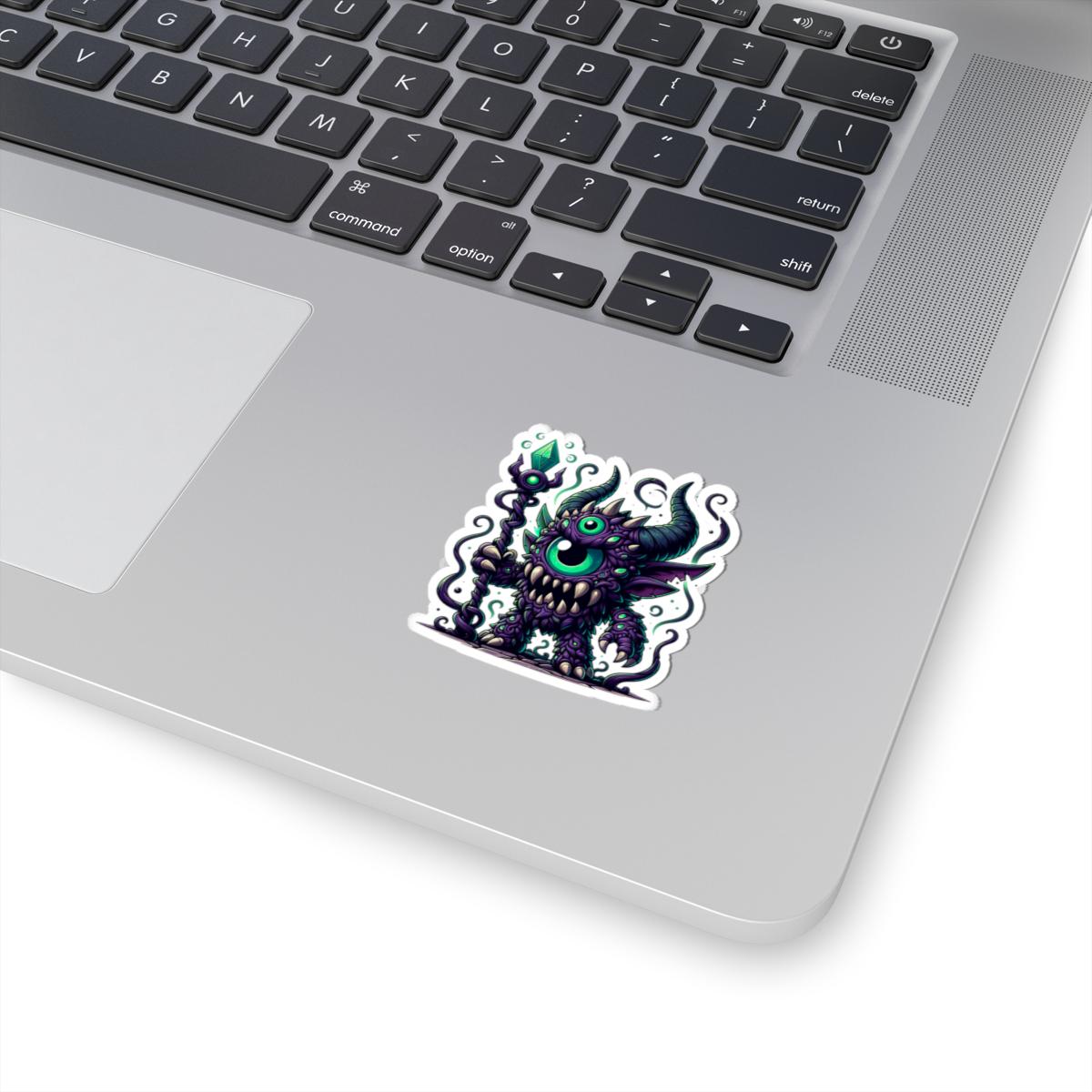 ColorFlow | Purple Cyclops Sorcerer Monster Vinyl Sticker | Fantasy Art Decal | Unique Magic Collectible | Gift Idea