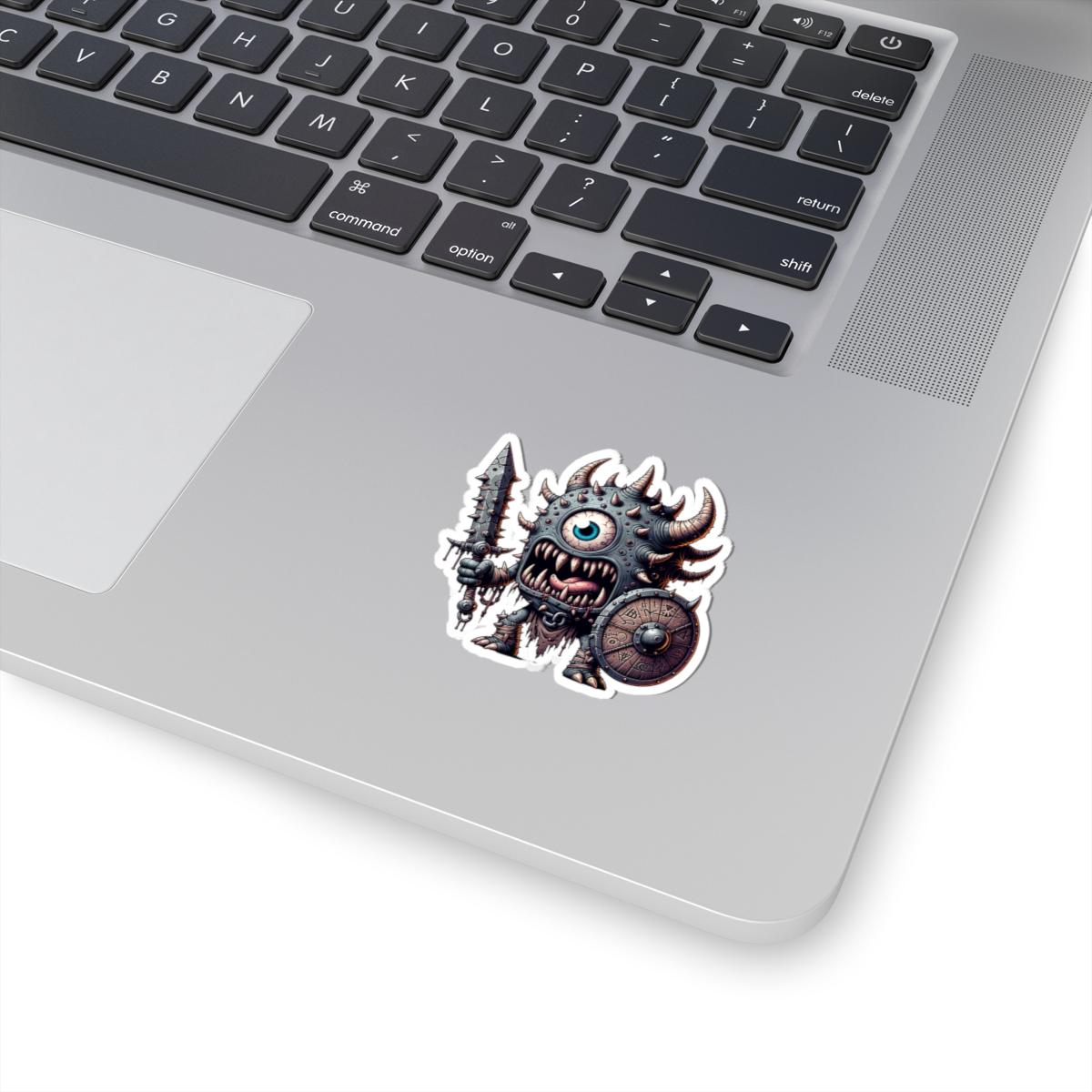 ColorFlow | Spiked Cyclops Warrior Monster Vinyl Sticker | Fantasy Art Decal | Unique Collectible | Mythical Gift Idea