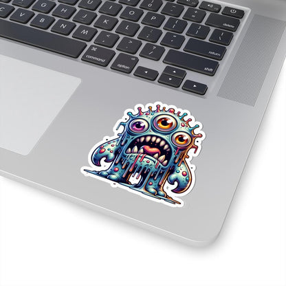 ColorFlow Dripping Three Eyed Monster Vinyl Sticker | Waterproof Art Decal