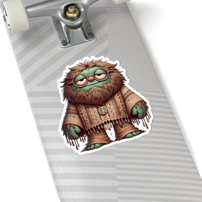 ColorFlow | Hippie Peace Monster Kiss Cut Sticker Boho Retro Character Art for Laptops Water Bottles Journals and More