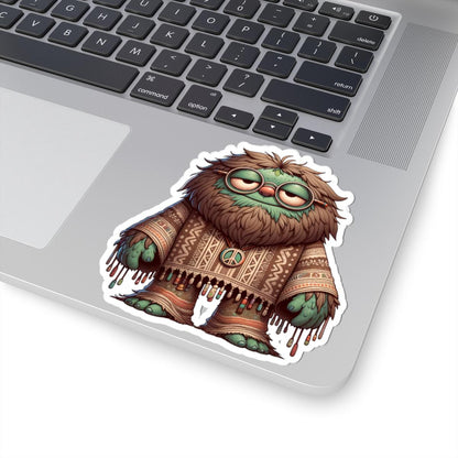 ColorFlow | Hippie Peace Monster Kiss Cut Sticker Boho Retro Character Art for Laptops Water Bottles Journals and More