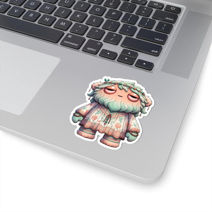 ColorFlow Boho Monster Sticker | Pastel Floral Character Art (Kiss Cut)