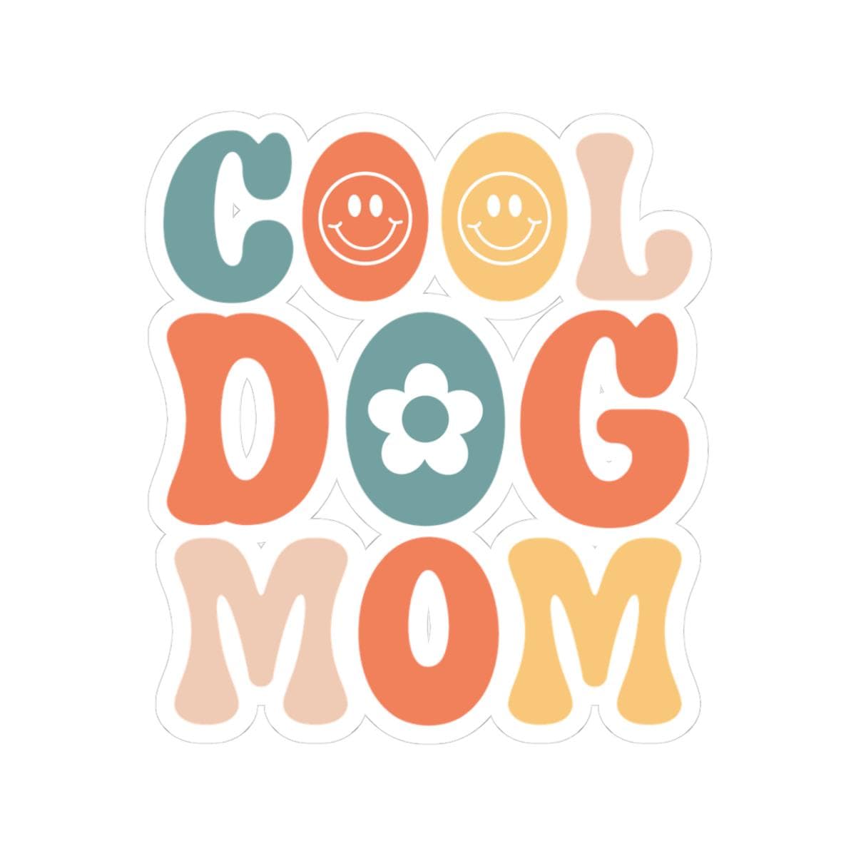 Retro Groovy Dog Mom Stickers, Fun Laptop Decals, Pet Lover Gift
