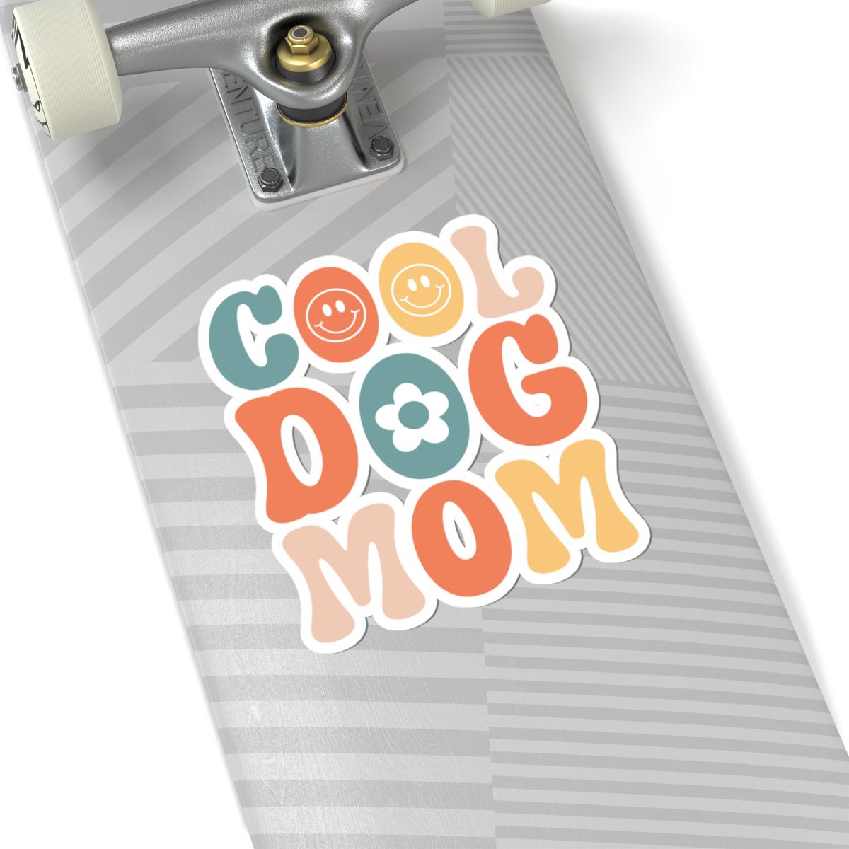 Retro Groovy Dog Mom Stickers, Fun Laptop Decals, Pet Lover Gift