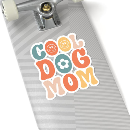 Retro Groovy Dog Mom Stickers, Fun Laptop Decals, Pet Lover Gift