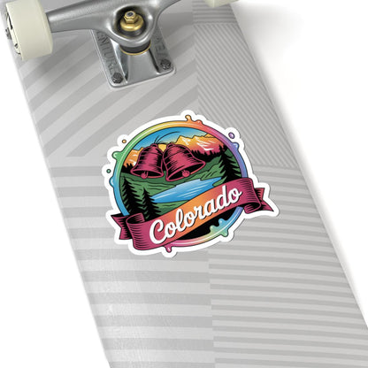 ColorFlow | Colorado Rocky Mountain Lake Scenic Vinyl Sticker | Outdoor Adventure Travel Art Decal