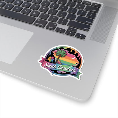 ColorFlow | South Carolina Palmetto Rainbow State Vinyl Sticker | Coastal Charm Travel Art Decal